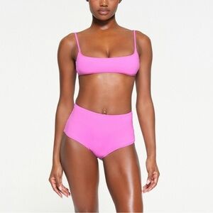 Skims Full Brief Bikini Bottom Recycled Swim High Waisted Orchid Pink Medium NWT